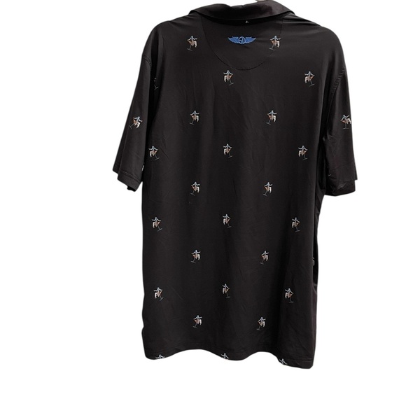 STRAIGHT DOWN Performance Golf Polo Martini Print Size Large - Picture 2 of 7